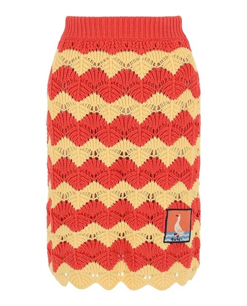 Gucci Chevron Knit Skirt - Orange - 706000-XKCJ1-7533