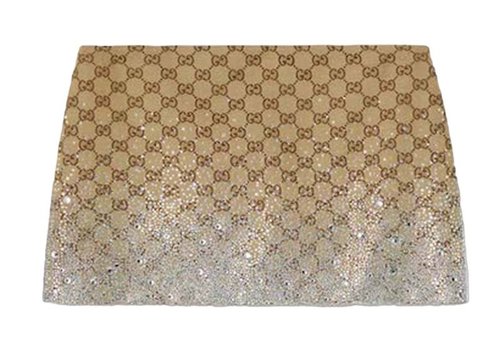 Gucci Crystals Embroidered GG Canvas Mini Skirt - Camel/Brown - 808272-ZKU09-2190