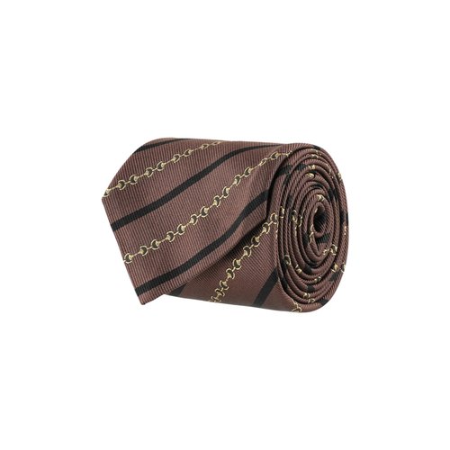Gucci Diagonal Horsebit Silk Jacquard Tie - Bron Black - 853371-4E009-2160