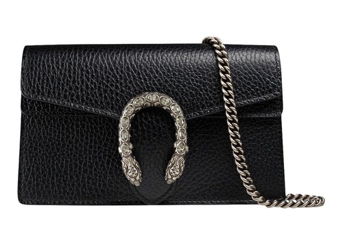 Gucci Dionysus Leather Shoulder Bag Super Mini - Black