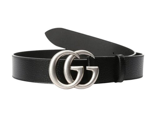 Gucci Double G Buckle Leather Belt - Black