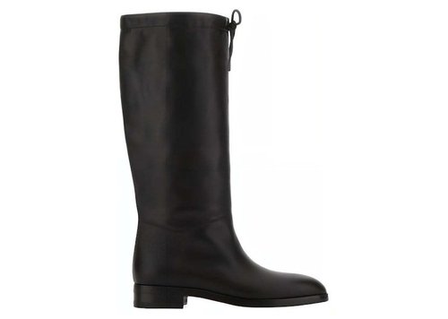 Gucci Drawstring Knee High Boots - Black/Beige - 719823-AAA5Q-1078
