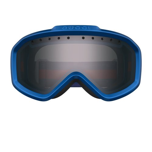 Gucci Eyewear Gucci Gg1210s Linea Lettering 006 Silver Sunglasses - Blue/Silver Tone - GG1210S 006 BLUE SILVER