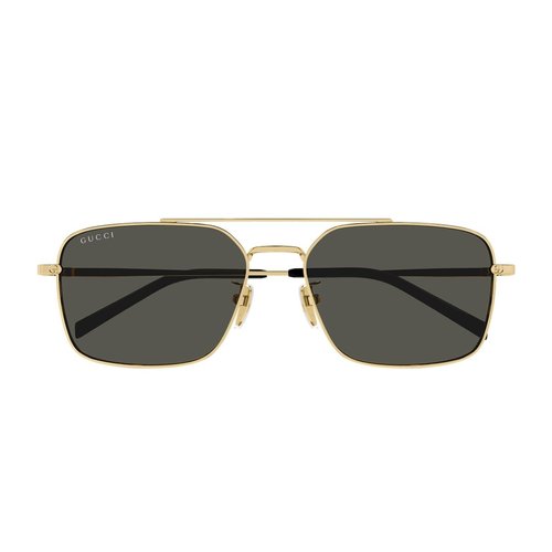 Gucci Eyewear Gucci Gg1957sa Linea Institutional Logo 001 Gold Grey Sunglasses - GG1957-A 001-GOLD