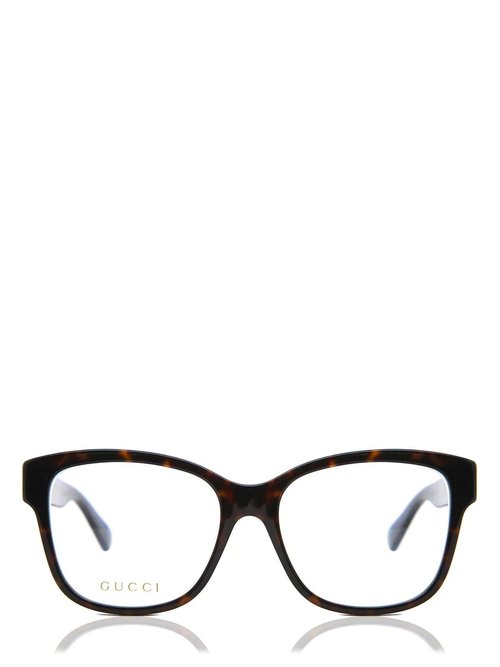 Gucci Eyewear Square Frame Glasses - 003-Havana-Blue-Transparent - GG0038-ON 00-3 54
