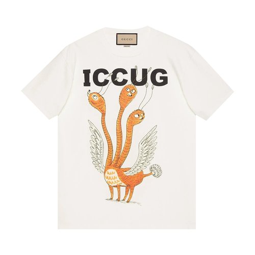 Gucci Freya Hartas Iccug Print T-Shirt - Creamy - 548334-XJDJV-9095