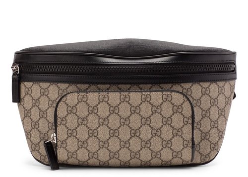 Gucci Front Pocket Belt Bag GG Supreme - Black/Beige