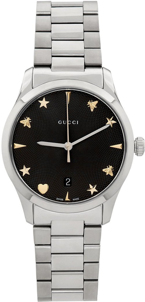 Gucci G-Timeless Bracelet Watch - Silver/Blk - YA1264029A