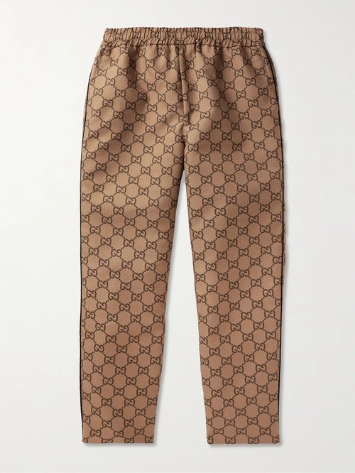 Gucci Straight-Leg Monogrammed Textured-Crepe Trousers - 9867 - 722331-ZAJW8-9867