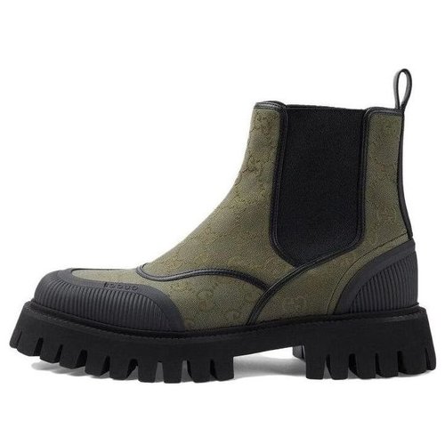 GG ANKLE BOOTS IN WHITE MIX BLACK MESH AND SHEEPSKIN