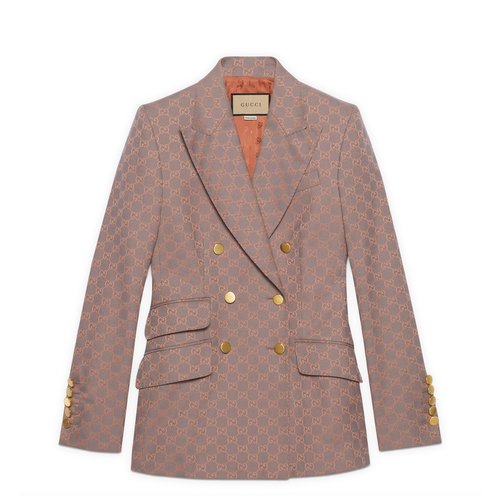 Gucci GG Cotton Canvas Jacket - Grey/Pink - 745141ZAF4S
