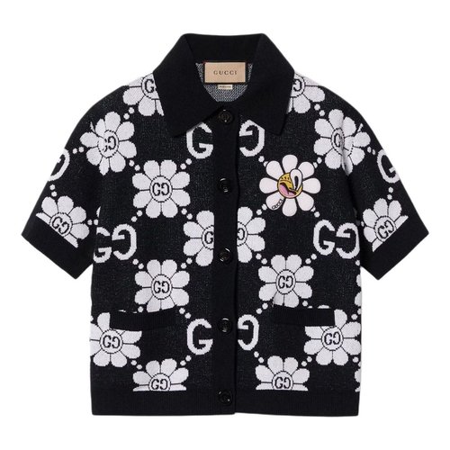 Gucci GG Flower Cotton Jacquard Cardigan - Black - 782223-XKDZ2-1080