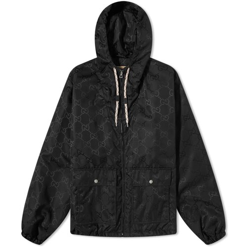 Gucci GG Jacquard Hooded Jacket - Black - 751327-Z8BJP-1000