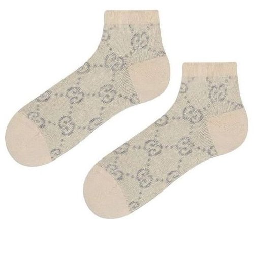 Gucci GG Lam Socks - White - 631451-3GF79-9263