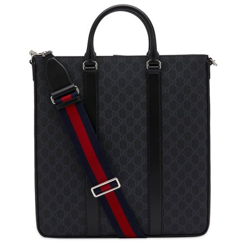 Gucci GG Leather Tote Bag - Black - 794918-FADJA-1042