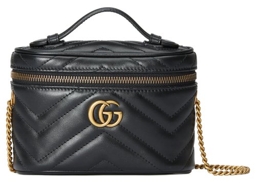 Gucci GG Marmont Matelasse Mini Top Handle Bag - Black