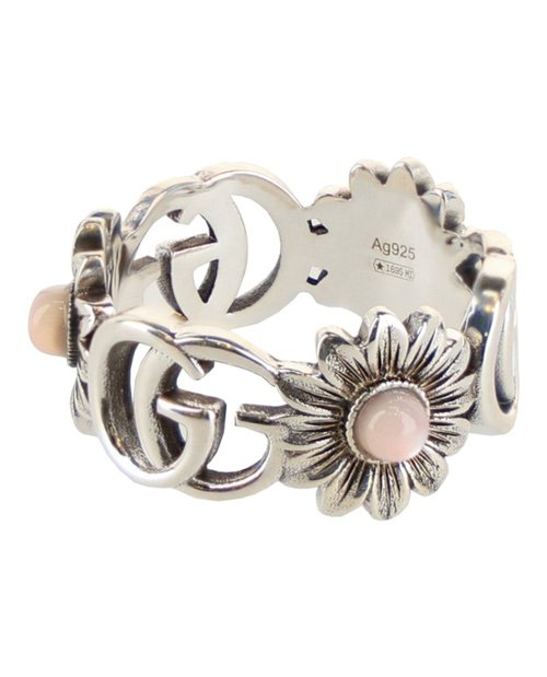 Gucci GG Marmont MotherofPearl Ring - Silver