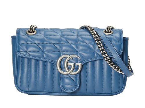 Gucci GG Marmont Small - Blue Matelasse