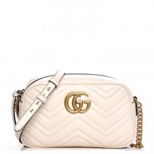 Gucci GG Marmont Small Matelasse Shoulder Bag - White