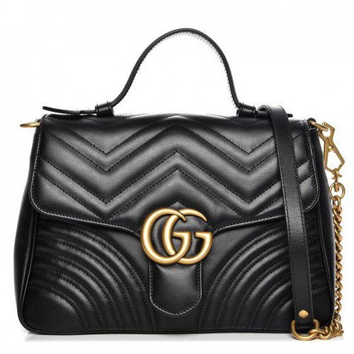 Gucci GG Marmont Small Top Handle Bag Black Solesense