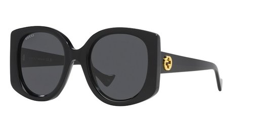 Gucci GG Rectangle Sunglasses - Black (Gg1257S/001)