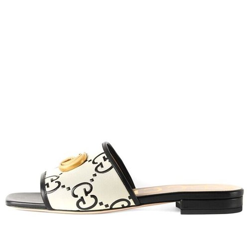 Gucci GG Slide Sandal Leather - White - 677584-UM920-1193