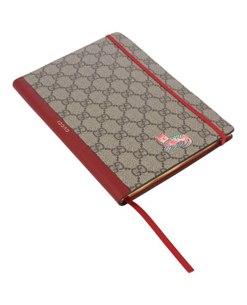 Gucci GG Supreme And Whimsy Derpy Cat Notebook - Multicolor
