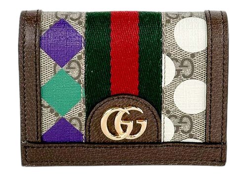 Gucci GG Supreme Ophidia Card Case - Brown