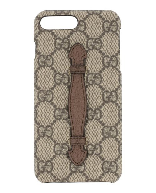 Gucci GG Supreme Selleria iPhone 8 Plus Case - Beige Ebony New Maple - 549920-K9GS0-8358