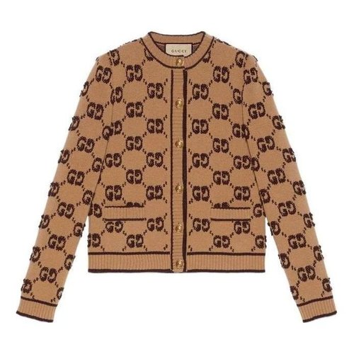 Gucci GG Wool Boucle Jacquard Cardigan - Beige - 713300-XKCNA-2668