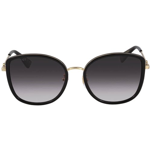 Gucci Gradient Cat Eye Ladies Sunglasses GG0606SK 001 56 - Black/Gold Tone/Grey - GG0606-K 001-56 6