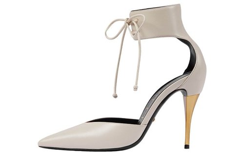 Gucci High Heel Pump with Ankle Cuff Grey Brown - 514094