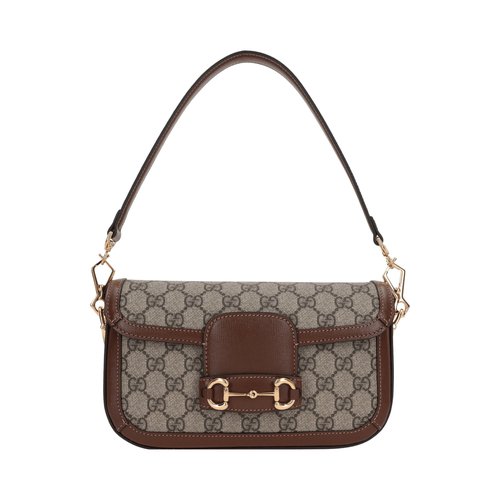 Gucci Horsebit 1955 Shoulder Bag - Beige/Ebony - 735178-92TCG-8563