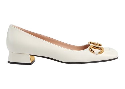 Gucci Horsebit Ballet Flat Leather - White/Gold - 645600-C9D00-9022