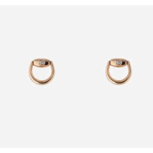 Gucci Horsebit Diamond Stud Earrings - Gold Tone/Pink/Rose Gold Tone/Two Tone/White - YBD796166001