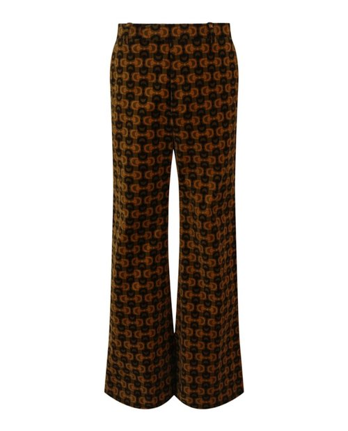 Gucci Horsebit Print Flared Leg Pants - Brown - 676621-ZAH5V-3578