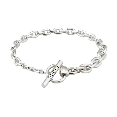 Gucci Horsebit Sterling Silver Bracelet Size 17 YBA781167001 - Silver Tone - YBA781167001