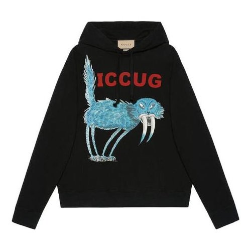 Gucci Sweatshirt With Iccug Animal Print By Freya Hartas - Black - 646953-XJDJN-1082