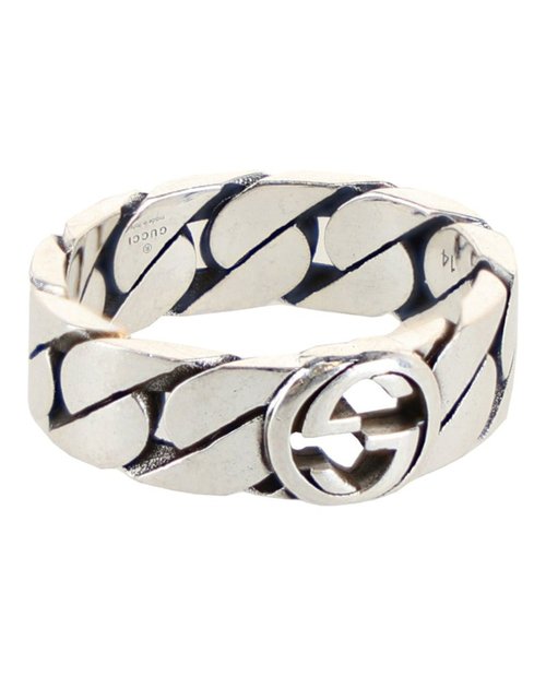 Gucci Interlocking G ChainLink Ring - Silver