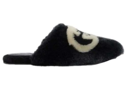 Gucci Faux-Fur Slipper | Size 5.5 - Black - 719847-AAAUL-1020