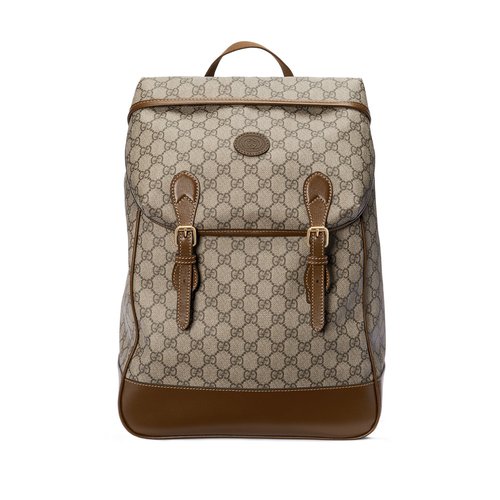 Gucci Interlocking G Medium Backpack - Beige/Ebony - 69601397S9G