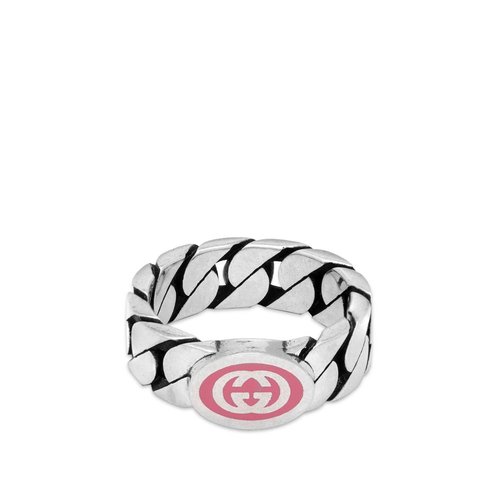 Gucci Interlocking Ring - Silver/Pink - YBC7016120020