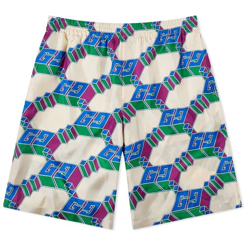 Gucci Jersey Shorts - Ivory/Blue - 742781-ZAPEY-9093