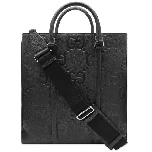 Gucci Jumbo GG Leather Tote Bag - Black - 760233-AABY7-1000