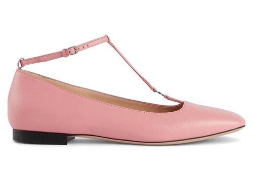 Gucci Leather SquareToe Flat - Pink - 723449-BKO00-5817
