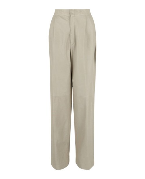 Gucci Leather Wide-Leg Pants - Grey - 671376-XNAPL-1401