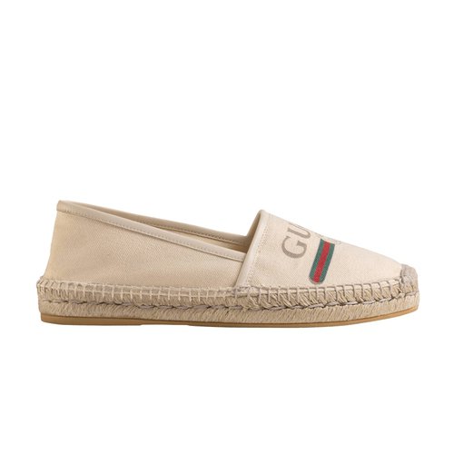 Gucci Logo Canvas Espadrilles - Off White/Green/Red - 525882-9SJ10-9074