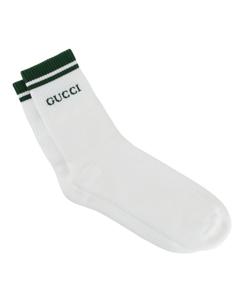 Gucci Logo Crew Socks - White - 496493-4G293-9066