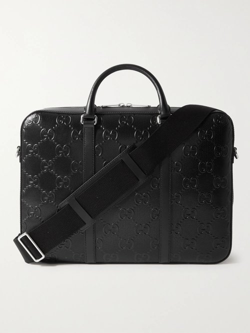 Gucci Logo-Embossed Perforated Leather Briefcase - 1000 - 658573-1W3CN-1000