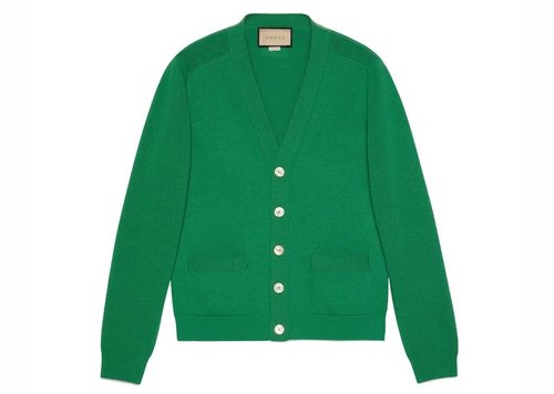 Gucci Logo Patch Button Fastening Cardigan - Green - 694788-XKCD5-3129